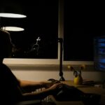 freelance engineer working alone late at night