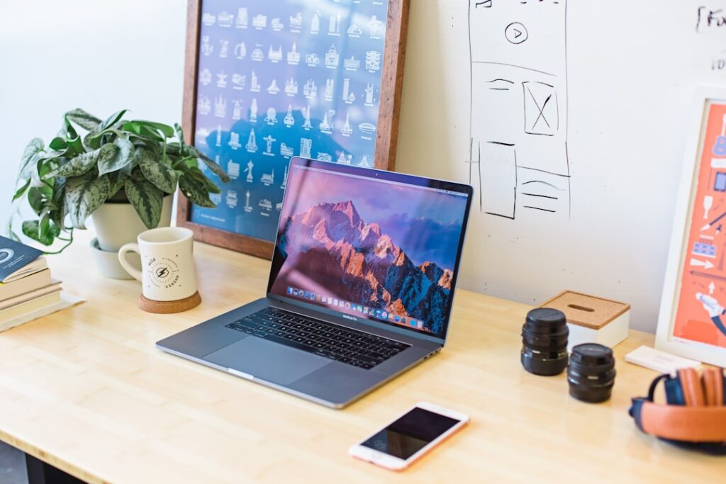 marketing analytics laptop office desk