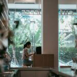 woman planning career at cafe