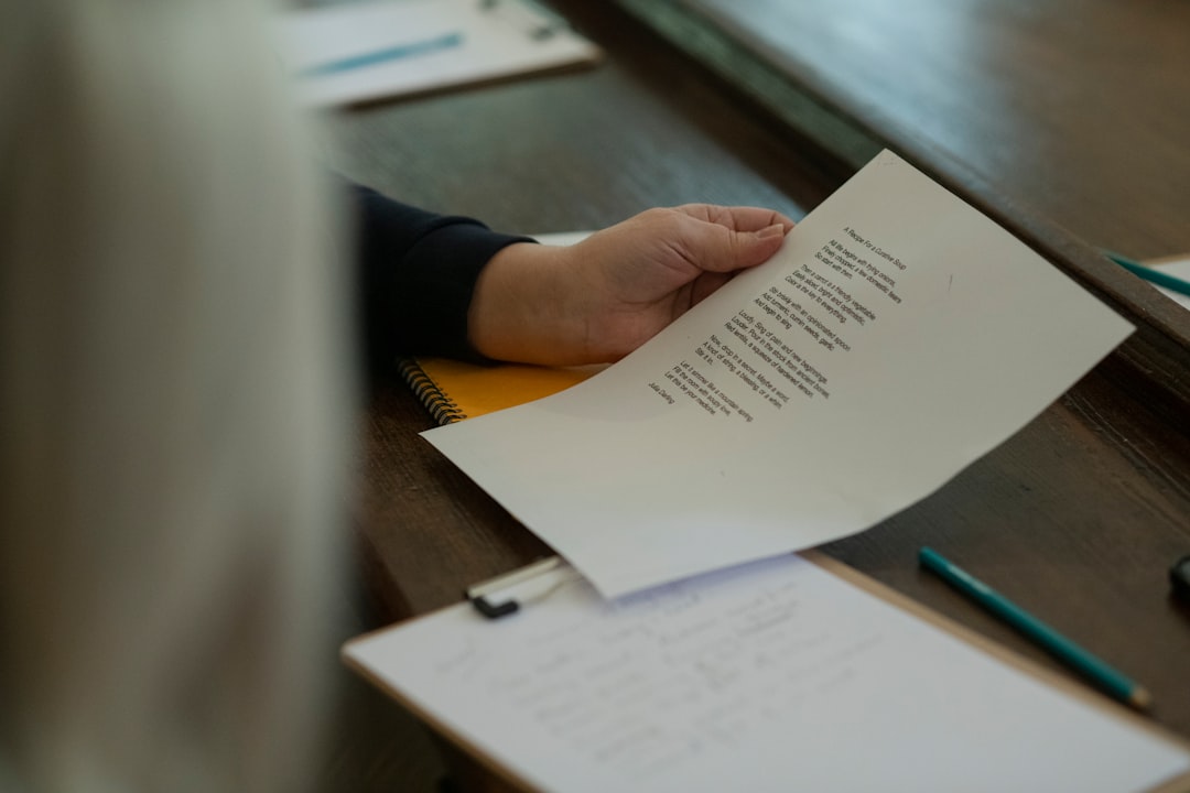 person reviewing resume document