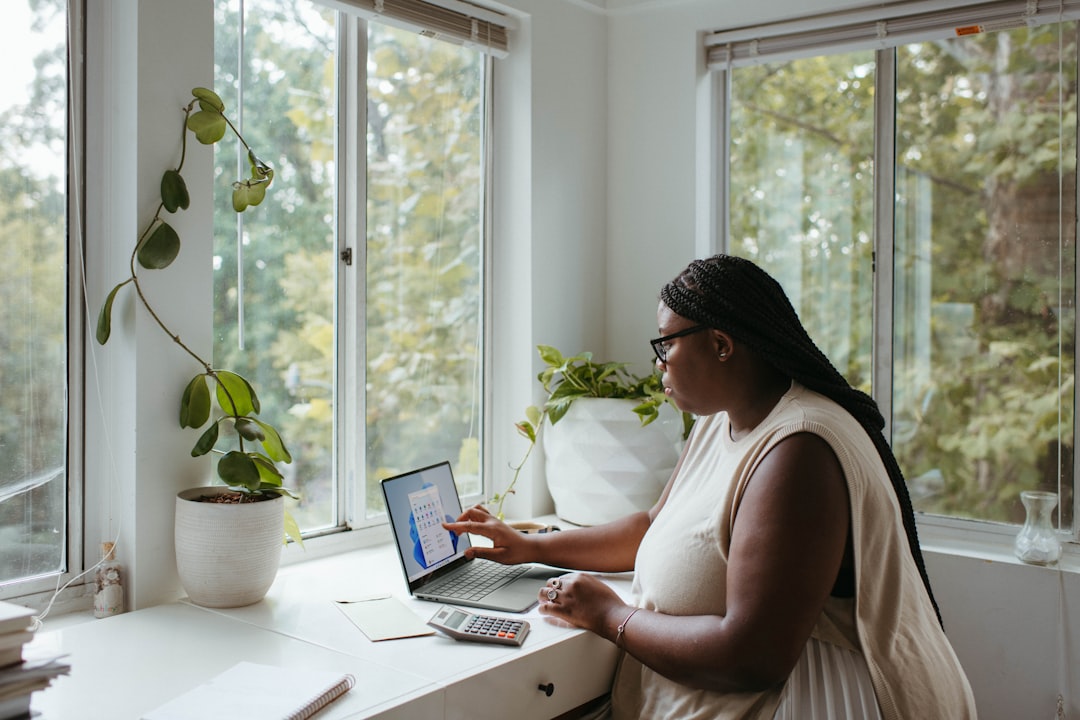 freelancer working from home laptop